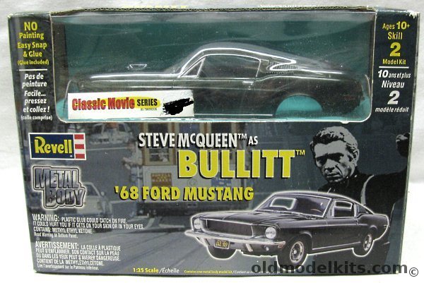 Revell 1/25 1968 Ford Mustang - Steve McQueen Bullitt Car - Metal Body and Factory Painted, 85-1513 plastic model kit